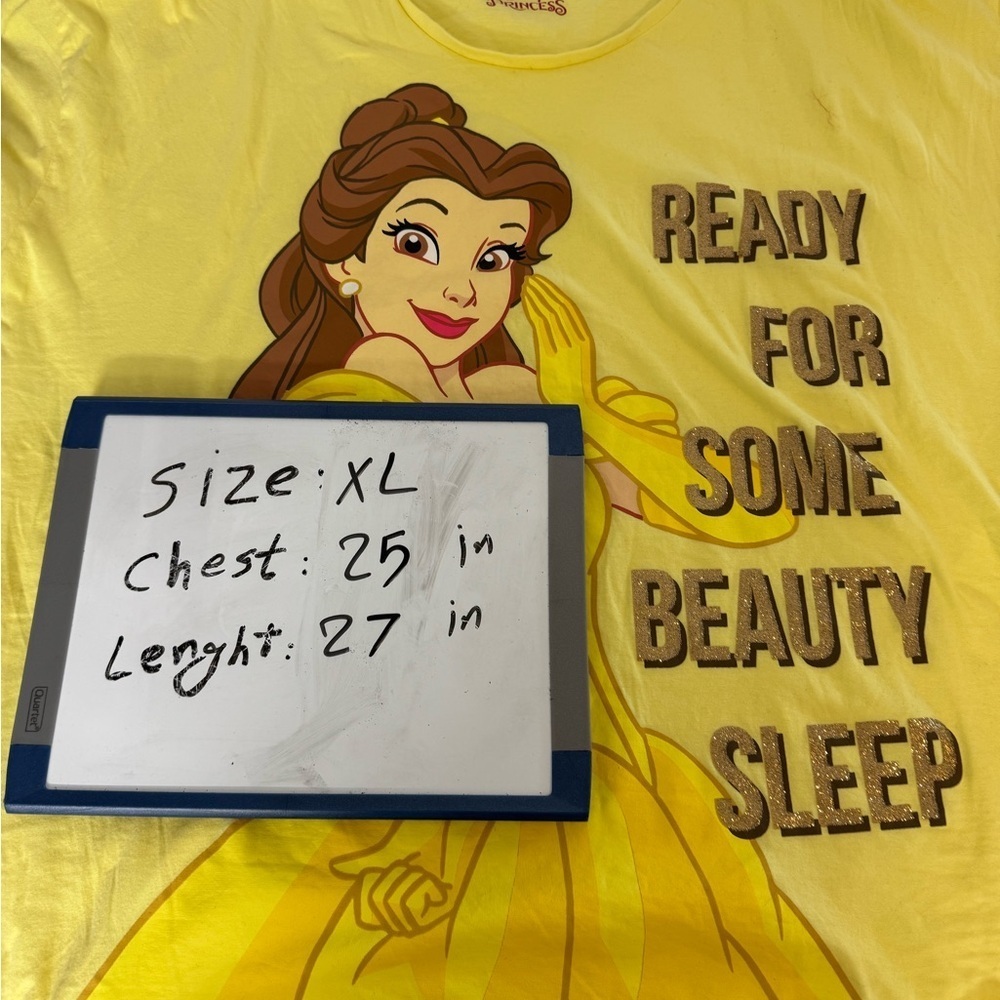 Disney Women's Yellow Beauty Sleep Pajama Top XL - Picture 7 of 8